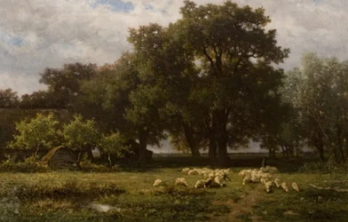 Landschap met Schapen en Schuur